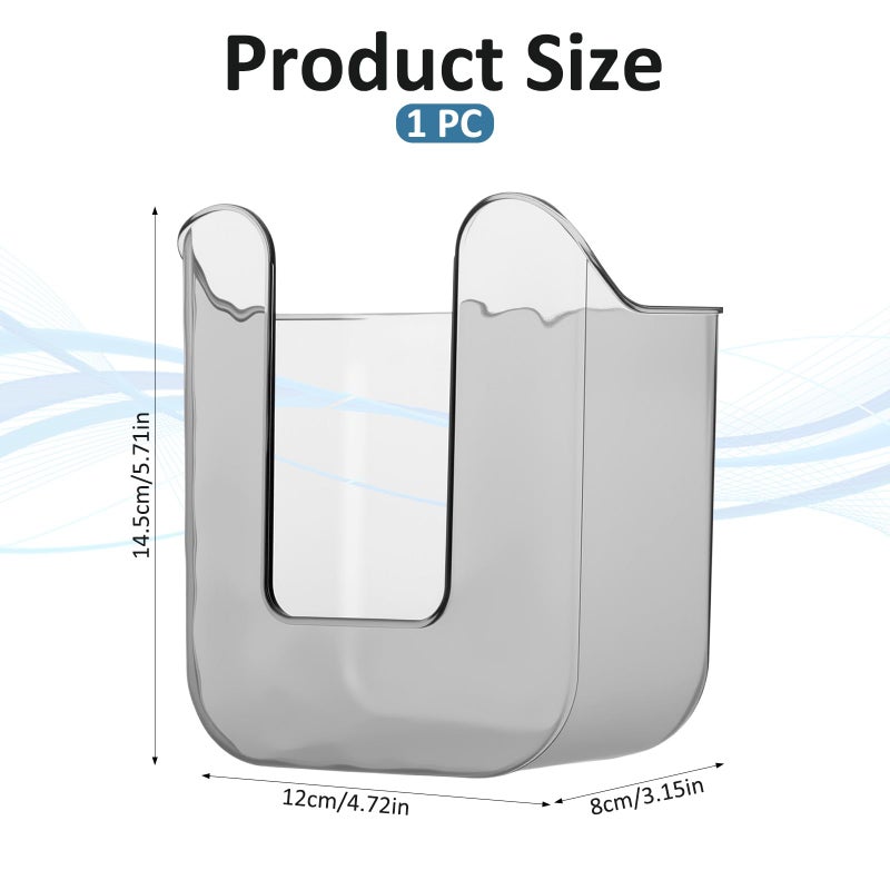 Bruislard Flushable Wipes Dispenser Wall-Mounted Tissue Box Kitchen Wipes Storage Wipe Holder for Bathroom Bedroom Kitchen Toilet (Translucent Gray) - Image 2